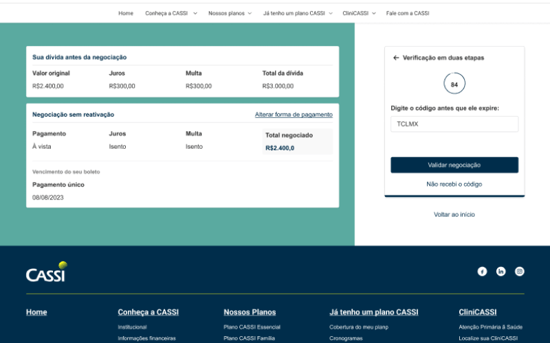 Debt renegotiation platform — user flow
